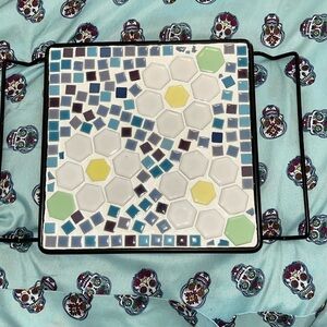 Vintage mosaic tile trivet 1950s hand crafted excellent vintage condition